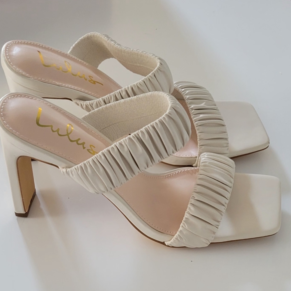 Lulu's Cream Women's Heeled Sandals